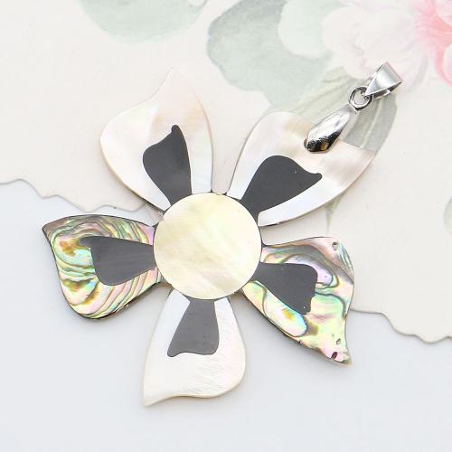 Shell Halsband, Sea Shell, med Mässing, plated, DIY, blandade färger, 51x55mm, Säljs av PC