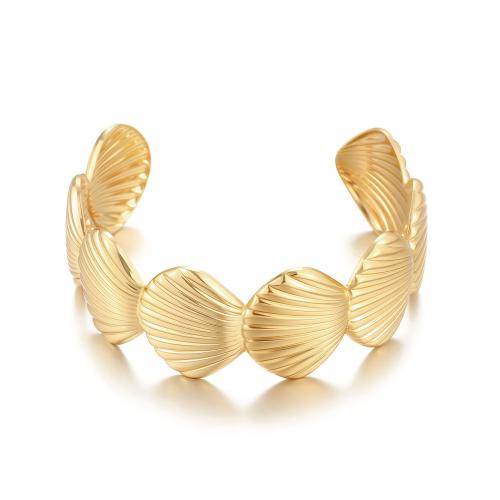 Järn Manschett Armring, Shell, plated, mode smycken & för kvinna, gyllene, Säljs av PC