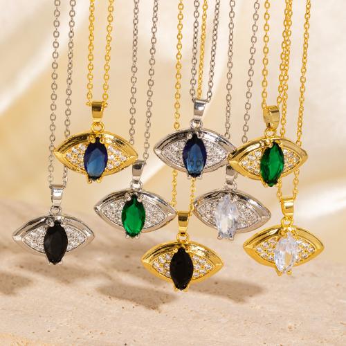 Collier en laiton, Placage, bijoux de mode & pour femme & avec strass, Vendu par PC