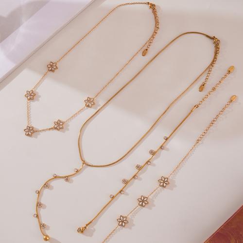 Cubic Zirconia Stainless Steel smycken, 304 rostfritt stål, plated, olika stilar för val & micro bana cubic zirconia & för kvinna, fler färger för val, Säljs av PC