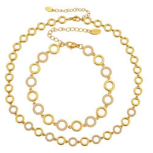 Cubic Zirconia Stainless Steel smycken, 304 rostfritt stål, plated, olika stilar för val & micro bana cubic zirconia & för kvinna, fler färger för val, Säljs av PC