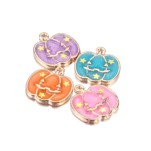 Pendant Halloween Fashion, alliage de zinc, Citrouille, Placage, Halloween Design & DIY & émail, plus de couleurs à choisir, protéger l'environnement, sans nickel, plomb et cadmium, 50PC/sac, Vendu par sac