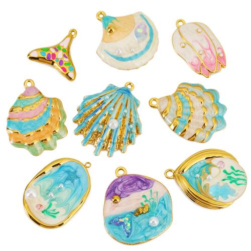 Rostfritt stål Animal Hängen, 304 rostfritt stål, med Plast Pearl, plated, DIY & emalj, fler färger för val, 3PC/Bag, Säljs av Bag