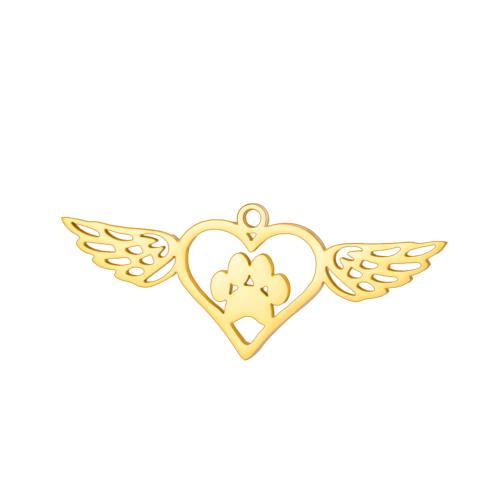 الفولاذ المقاوم للصدأ المعلقات القلب, 304 الفولاذ المقاوم للصدأ, القلب المجنح, مطلي, ديي & أجوف, المزيد من الألوان للاختيار, 38x15mm, تباع بواسطة PC