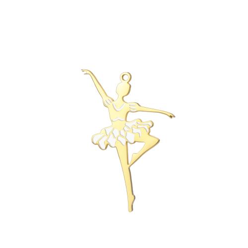 الفولاذ المقاوم للصدأ قلادة, 304 الفولاذ المقاوم للصدأ, الرقص فتاة, مطلي, ديي & أنماط مختلفة للاختيار & مينا, 40mm, تباع بواسطة PC