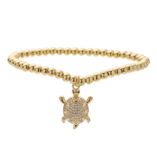 laiton bracelet, Plaqué or 18K, styles différents pour le choix & pavé de micro zircon & pour femme, Longueur Environ 7 pouce, Vendu par PC