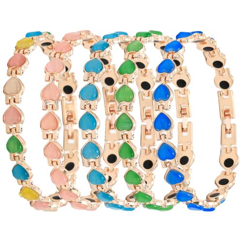 Zink Alloy Armband, med Akryl, Hjärta, plated, mode smycken & för kvinna, fler färger för val, Längd Ca 9.4 inch, Säljs av PC