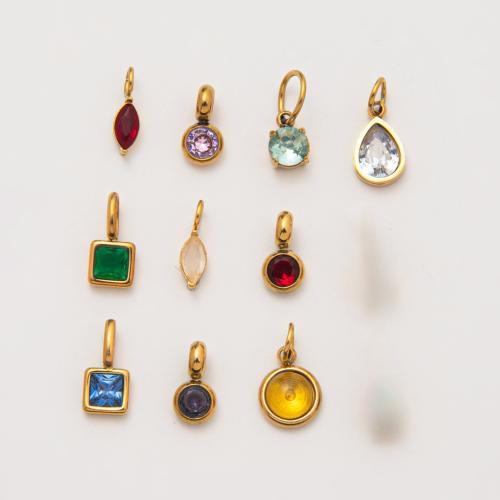 Rhinestone hänge, 304 rostfritt stål, guldfärg pläterade, DIY & med strass, fler färger för val, 130x70x20mm, Säljs av PC