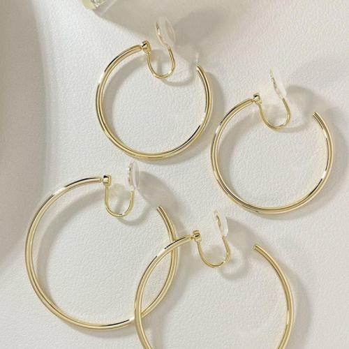 ottone Clip orecchino, placcato color oro, gioielli di moda, nessuno, 3-5mm, Venduto da coppia