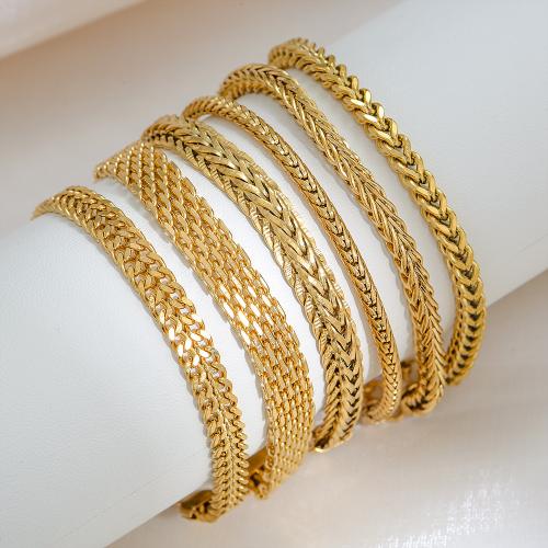 Bracciale gioielli in acciaio inossidabile, 304 acciaio inox, placcato color oro, gioielli di moda, oro, Venduto da PC
