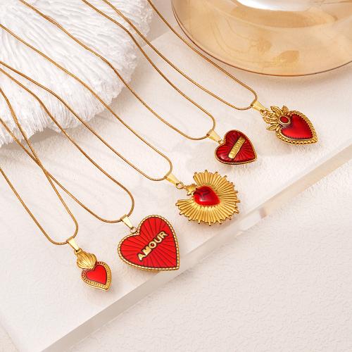 Collier en laiton, Placage, styles différents pour le choix & pour femme & émail, Vendu par PC