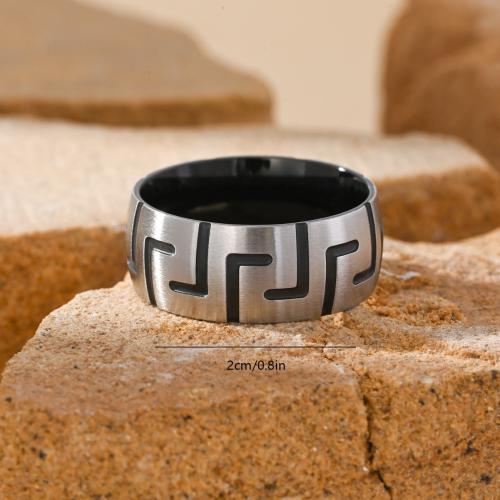 Stainless Steel Finger Ring 304 Stainless Steel plated fashion jewelry & for man black Sold By PC