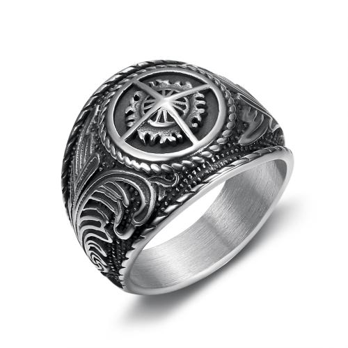 Ring Finger ze stali nierdzewnej, Stal nierdzewna 304, obyty, biżuteria moda & różnej wielkości do wyboru & dla człowieka, oryginalny kolor, sprzedane przez PC