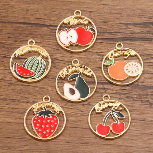 Emaille hangers met zink legering, Zinc Alloy, fruit, plated, DIY & glazuur, meer kleuren voor de keuze, 21x25mm, 100pC's/Bag, Verkocht door Bag