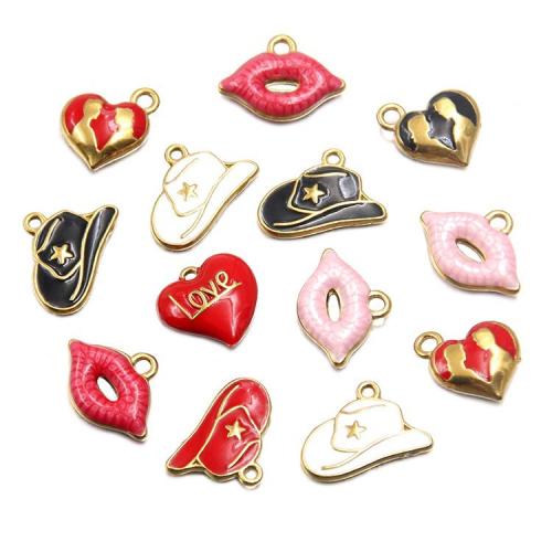 Nerezová ocel Šperky Přívěsky, 304 Stainless Steel, DIY & smalt, více barev na výběr, 10PC/Bag, Prodáno By Bag