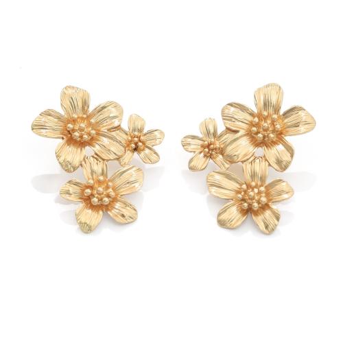 Zink Alloy Stud Earring, Blomma, plated, mode smycken & för kvinna, fler färger för val, 37x45mm, Säljs av Par