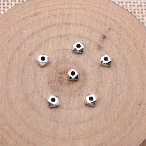 Zink Alloy Spacer Pärlor, Geometriskt mönster, plated, DIY, fler färger för val, 3.60x3.60x2.40mm, Hål:Ca 1.5mm, 100PC/Bag, Säljs av Bag