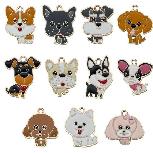 Zinc Alloy émail Pendants, alliage de zinc, chien, Placage, DIY & styles différents pour le choix, Vendu par PC