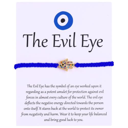 laiton bracelet, avec cordon de polyester, fait à la main, unisexe & styles différents pour le choix & pavé de micro zircon, Longueur Environ 5-10 pouce, Vendu par PC