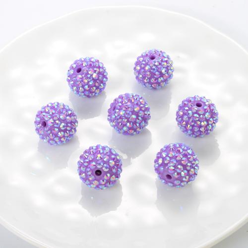 Resin Jewelry Beads with Acrylic DIY purple Sold By Bag