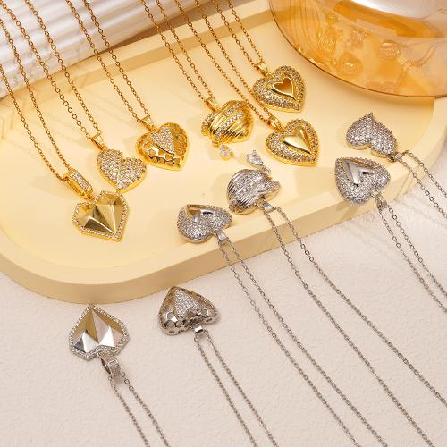 Collier en laiton cubique Zircon Micro Pave, Placage, styles différents pour le choix & pavé de micro zircon & pour femme, plus de couleurs à choisir, Vendu par PC