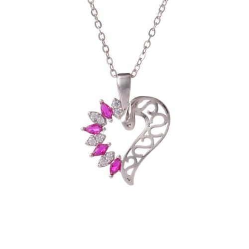 Zircônio cúbico Micro Pave colar de bronze, cobre, banhado, micro pavimento em zircônia cúbica & para mulher & vazio, Mais cores pare escolha, vendido por PC