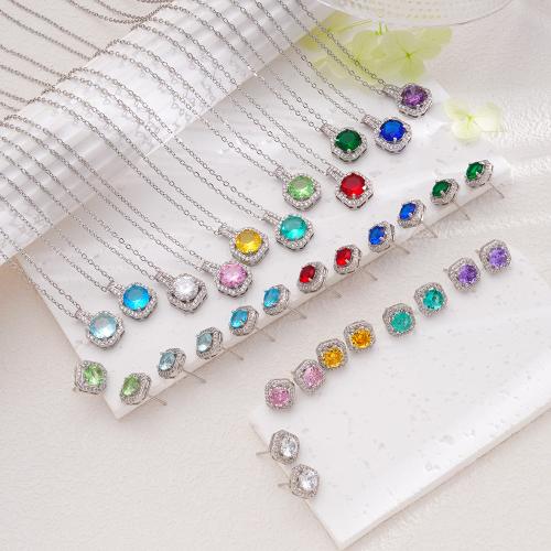 Zircon cubique Micro Pave parures de bijoux en laiton, Placage, styles différents pour le choix & pavé de micro zircon & pour femme, plus de couleurs à choisir, Vendu par PC