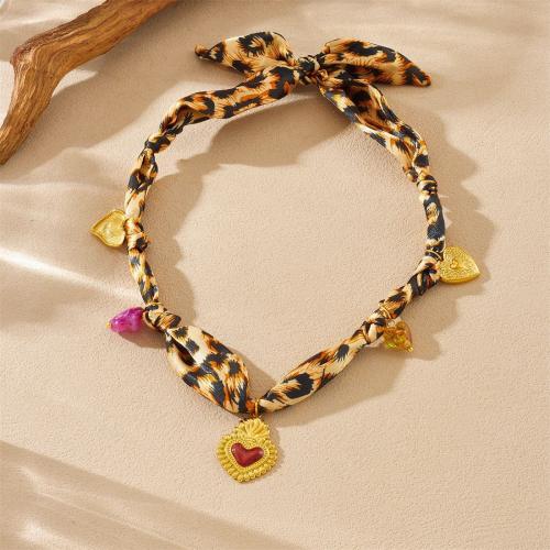 Stainless Steel smycken halsband, 304 rostfritt stål, med Bomull & Akryl, guldfärg pläterade, mode smycken & olika stilar för val & för kvinna, Säljs av PC