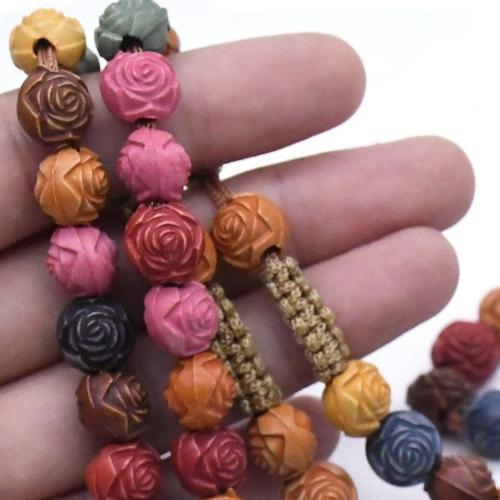 růženec náhrdelník, Zinek, s borovice, Kříž, módní šperky, smíšené barvy, 8x10mm, Délka 47.5 cm, Prodáno By PC