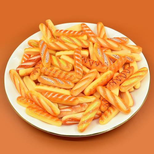 Décoration de mode , résine, Pain, goutté d'époxy, envoyé au hasard & modèle mixte, 37x9mm, 10PC/sac, Vendu par sac