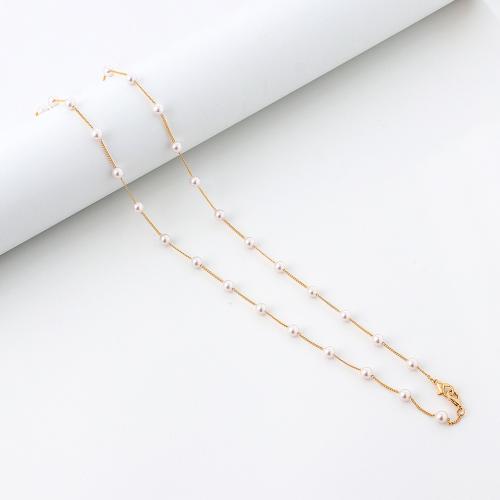 Mässing Mask Kedja Hållare, med Plast Pearl, guldfärg pläterade, Unisex & olika stilar för val, Säljs av PC