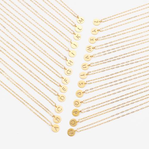 304 rostfritt stål Halsband, med 5cm extender kedja, Alfabetsbokstav, plated, Unisex & olika stilar för val, fler färger för val, Längd Ca 50.6 cm, Säljs av PC