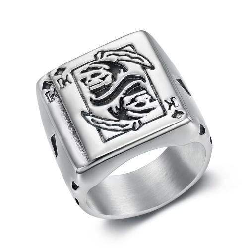 Ring Finger ze stali nierdzewnej, Stal nierdzewna 304, obyty, biżuteria moda & różnej wielkości do wyboru & dla człowieka, oryginalny kolor, sprzedane przez PC