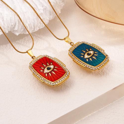 Cubic Cirkon Micro Pave Brass Ogrlica, Mesing, zlatna boja pozlaćen, micro utrti kubni cirkonij & za žene & emajl, više boja za izbor, Prodano By PC