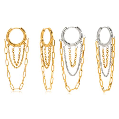 Stainless Steel Drop Korvakorut, 304 Stainless Steel, päällystetty, muoti korut & naiselle, enemmän värejä valinta, Myymät Pair