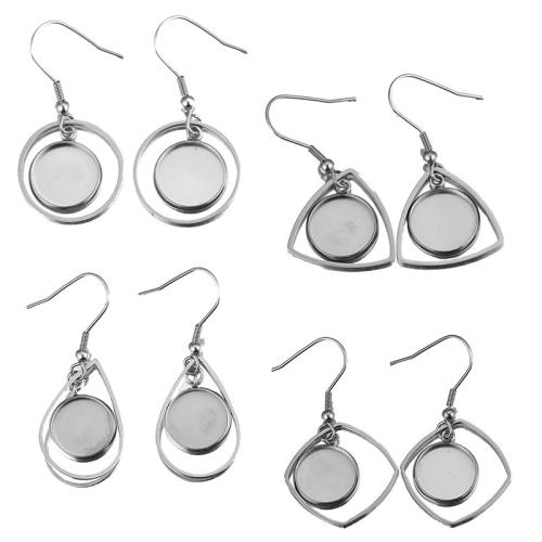 304 roestvrij staal oorbel component, DIY & verschillende stijlen voor de keuze, oorspronkelijke kleur, 12mm, 10pC's/Bag, Verkocht door Bag