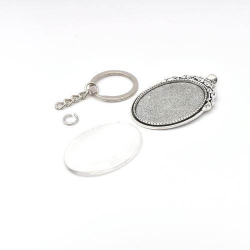 Zinc Alloy Key Sluiting Setting, met Glas, plated, DIY, meer kleuren voor de keuze, Verkocht door Stel