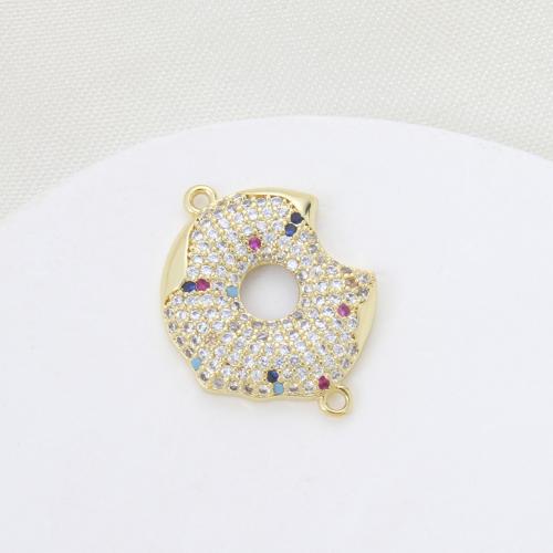 Cubic Zirconia Micro Pave Brass Connector plated DIY & micro pave cubic zirconia nickel lead & cadmium free Sold By PC