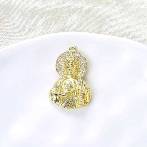 Cilindrata Zircone micro pavimenta il pendente di ottone, placcato, DIY & Micro spianare cubic zirconia, dorato, assenza di nichel,piombo&cadmio, 19x9.40x2.90mm, Venduto da PC