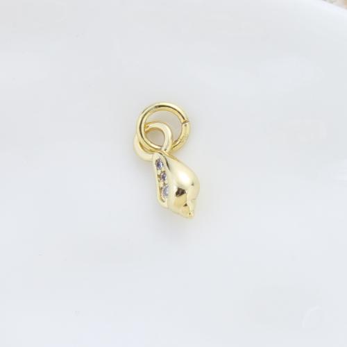 Kubinių Zirconia Mikro Pave Žalvaris Priedai veltiniams, vilna, Žalvarinis, Kriauklė, padengtą, Pasidaryk pats & mikro nutiesti kubinių Zirconia, aukso, nikelio, švino ir kadmio nemokamai, 10.70x4.40x3.40mm, Pardavė PC