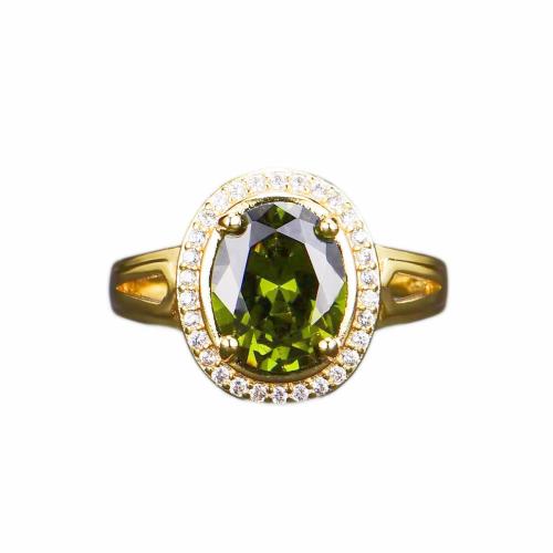 Cubic Zircon Brass Finger Ring with Cubic Zirconia 18K gold plated fashion jewelry & for woman Sold By PC
