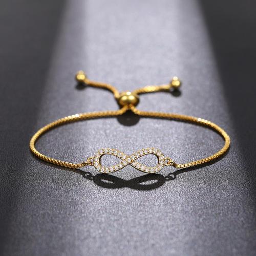 Cubic Zirconia Micro Pave Brass Bracelet plated micro pave cubic zirconia & for woman & hollow Length Approx 21 cm Sold By PC