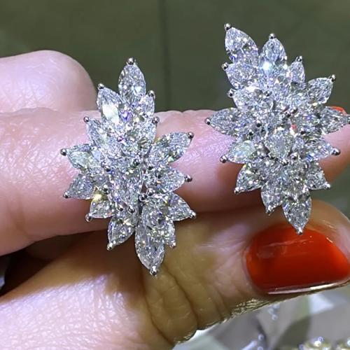 Cilindrata Zircone Orecchini in ottone micro pavimenta, placcato, gioielli di moda & Micro spianare cubic zirconia & per la donna, Venduto da coppia