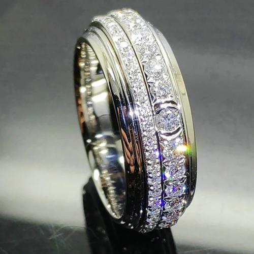 Kubieke Circonia Micro Pave Brass Ring, Messing, plated, verschillende grootte voor keus & micro pave zirconia & voor vrouw, Verkocht door PC