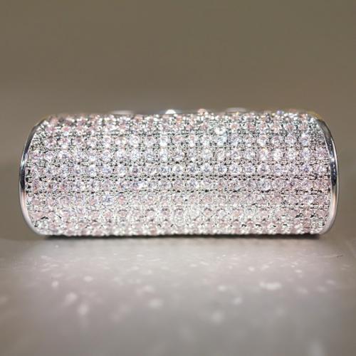 Kubieke Circonia Micro Pave Brass Ring, Messing, plated, verschillende grootte voor keus & micro pave zirconia & voor vrouw, Verkocht door PC