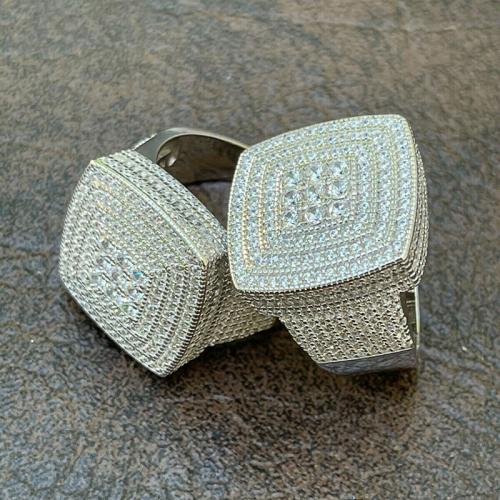 Cubique anneau en laiton Circonia Micro Pave, Placage, normes différentes pour le choix & pavé de micro zircon & pour femme, Vendu par PC