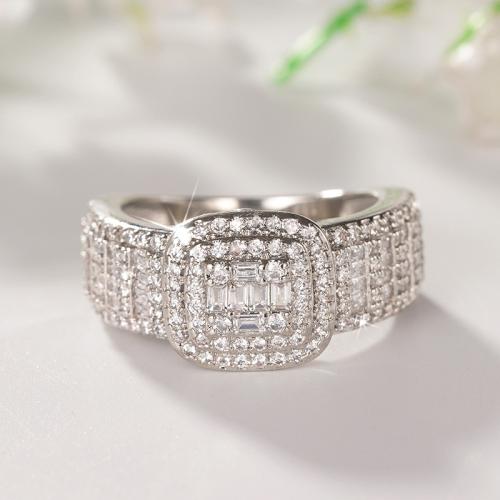 Cubique anneau en laiton Circonia Micro Pave, Placage, normes différentes pour le choix & pavé de micro zircon & pour femme, Vendu par PC
