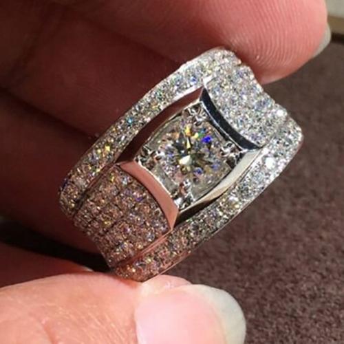 Cubique anneau en laiton Circonia Micro Pave, Placage, normes différentes pour le choix & pavé de micro zircon & pour femme, Vendu par PC