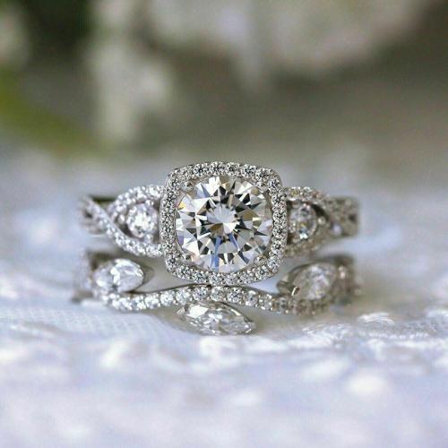 Cubique anneau en laiton Circonia Micro Pave, Placage, 2 pièces & normes différentes pour le choix & pavé de micro zircon & pour femme, Vendu par fixé