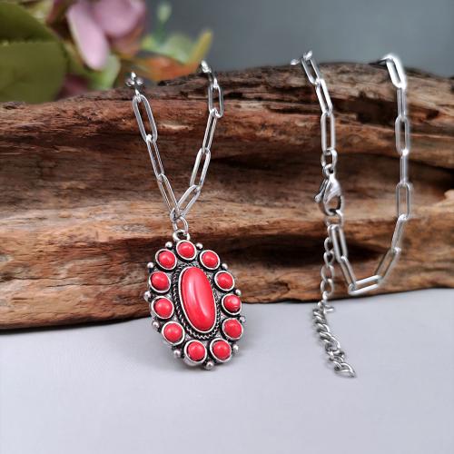 Natural Gemstone Necklace Zinc Alloy with Gemstone plated fashion jewelry mixed colors Length 45 cm Sold By PC